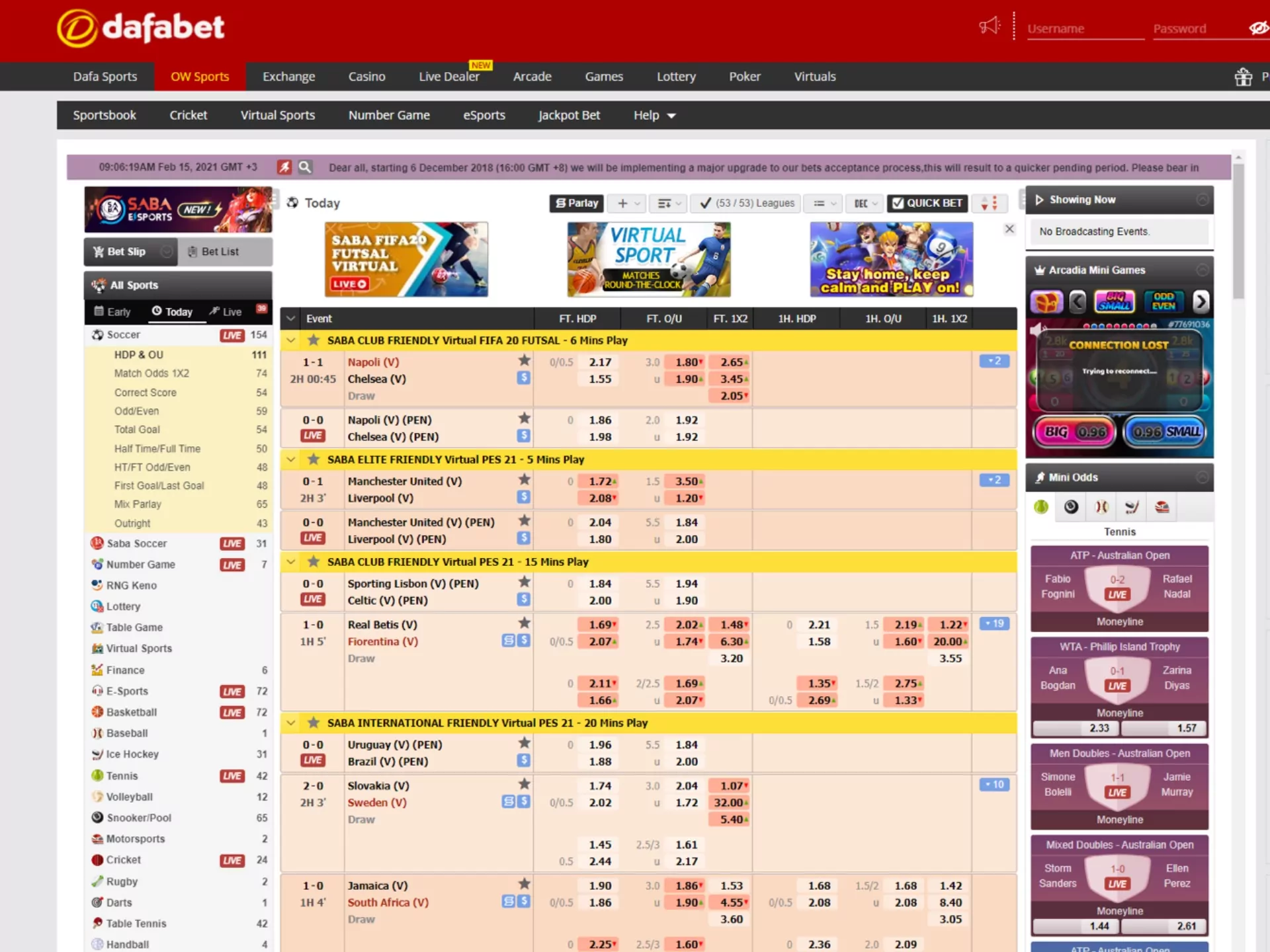 Dafabet has all the favourite Indidan games and sports.