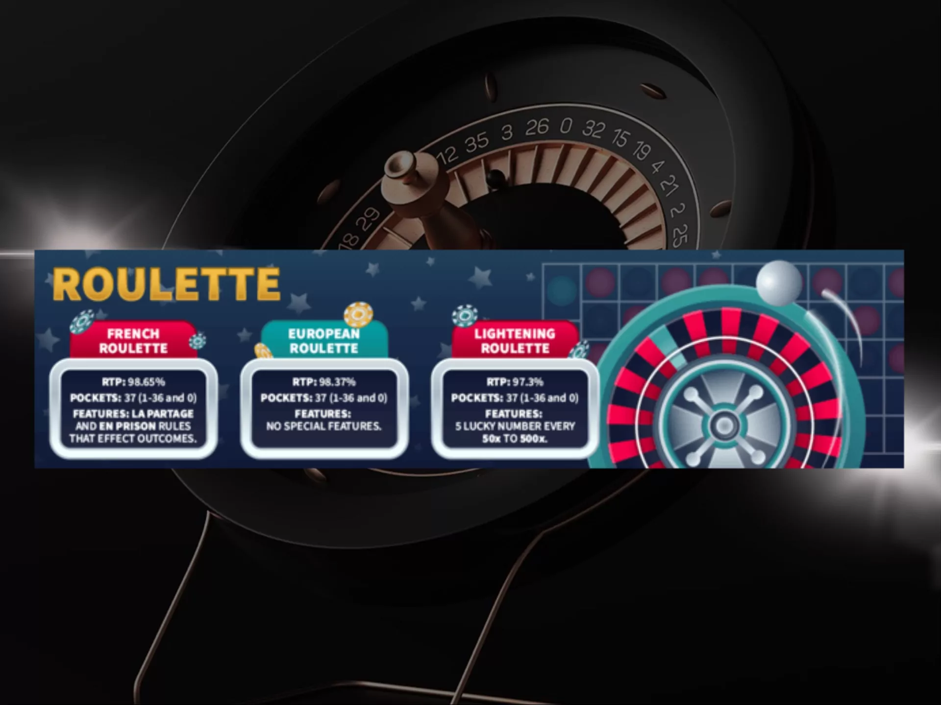 Choose European or French roulette to get more profitable bets and win more money.