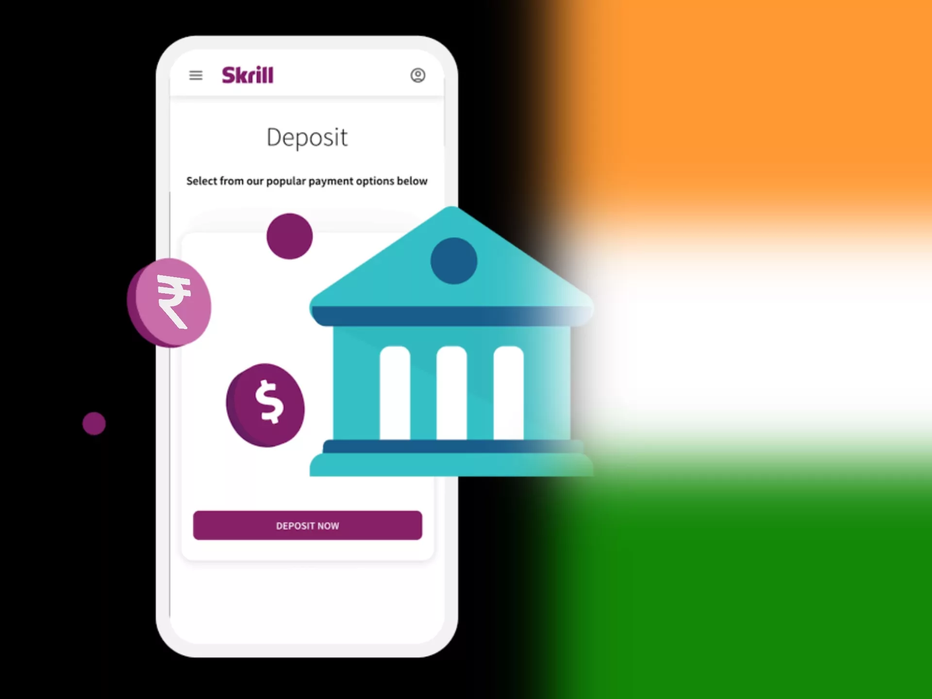 Leran all the fees that it can take to transfer money from Skrill to any Indian bank.