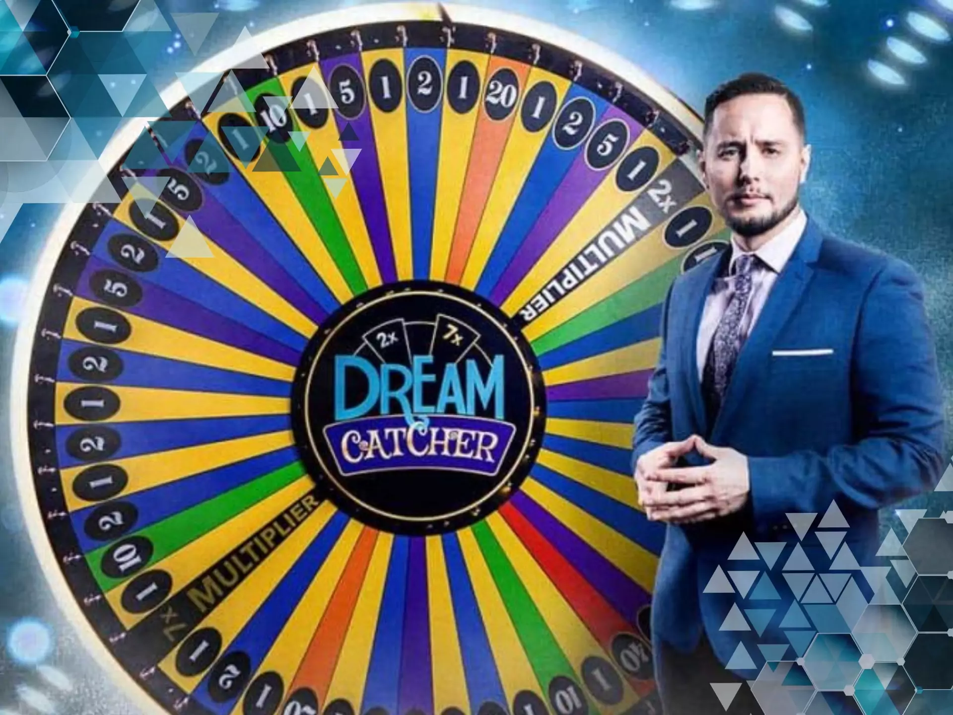 Play against a real dealer in a Live Dream Catcher.