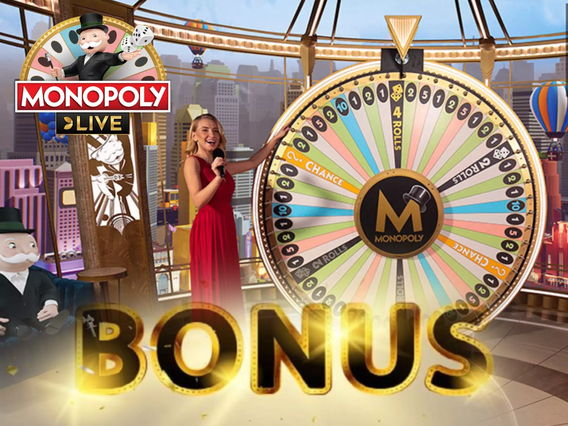 Register at an online casino and get your bonus on playing live monpoly.