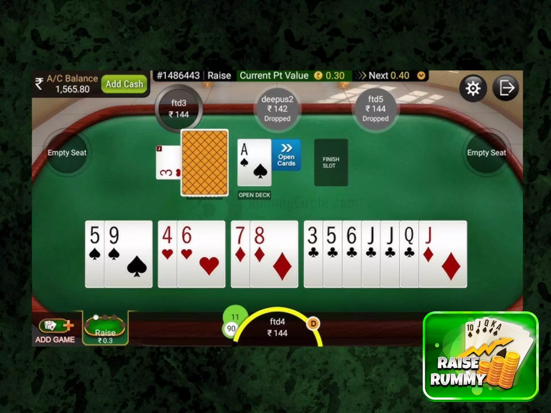 Play this kind of rummy at an Indian online casino.