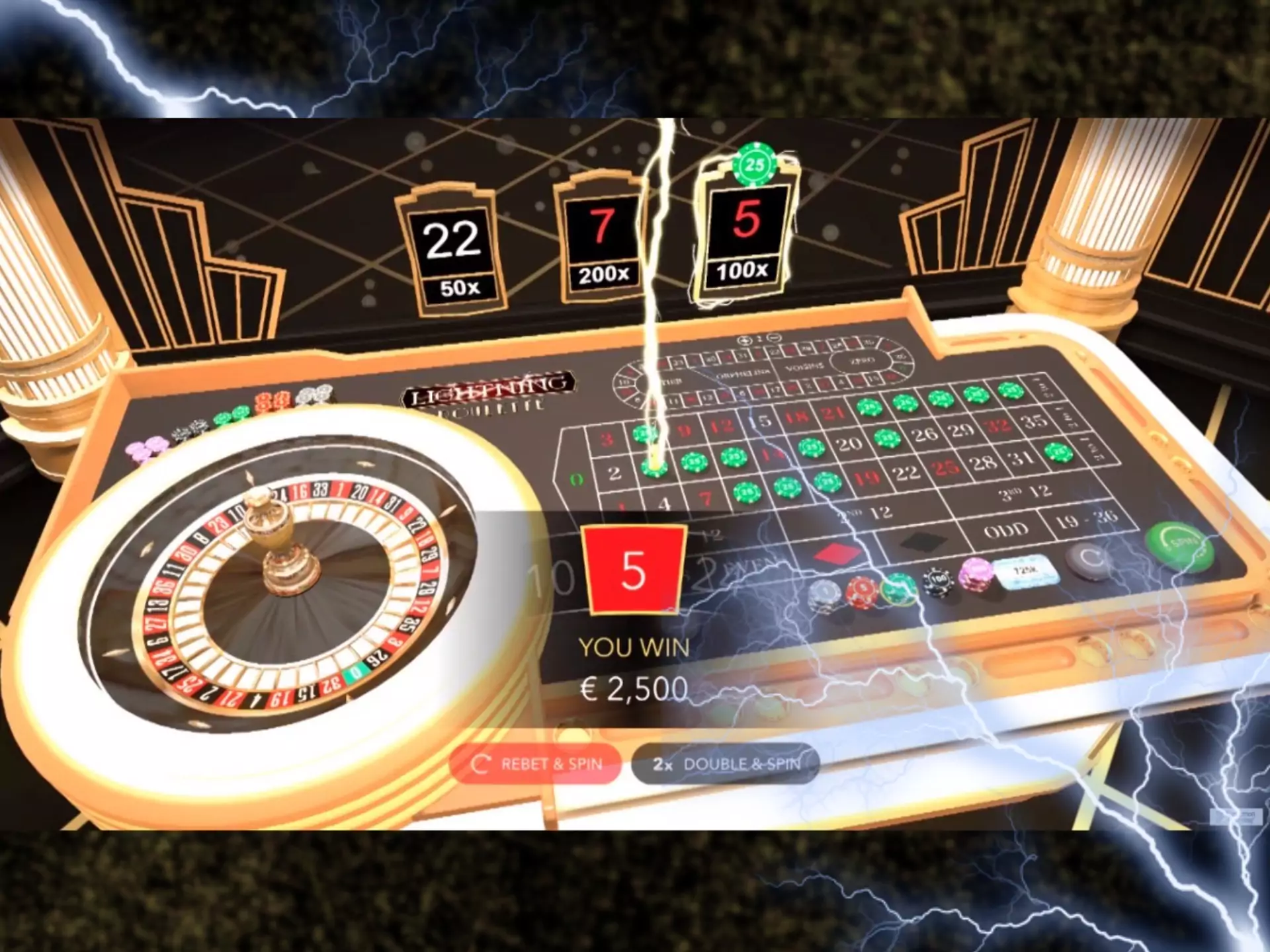 Register at an Indian online casino and play Lightning Roulette.