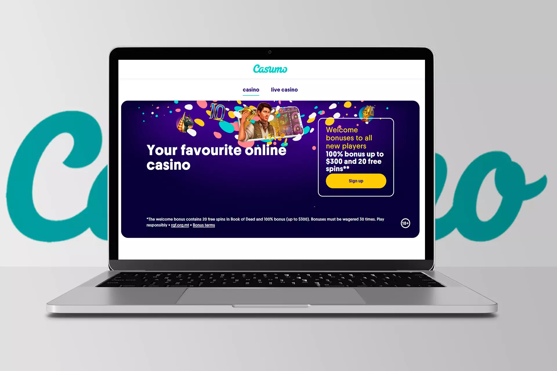 Sign up for Casumo and start gambling on money.