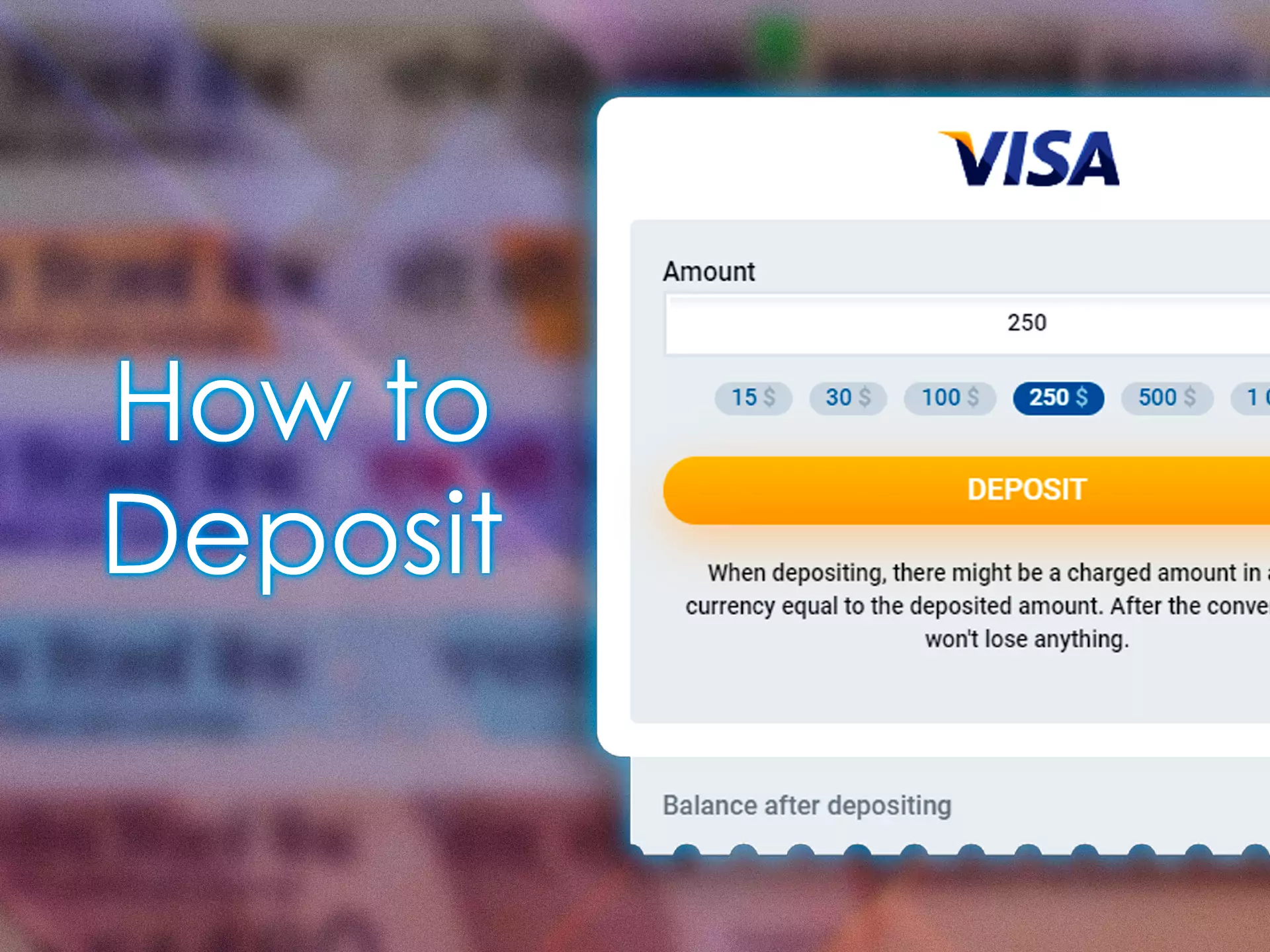 To deposit open the Cashier and click on the icon of the payment system you want to choose.