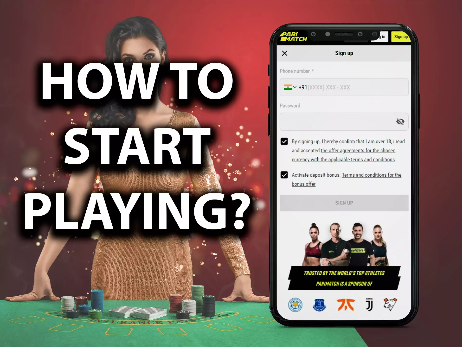 There are three simple steps to start playing at an online casino.