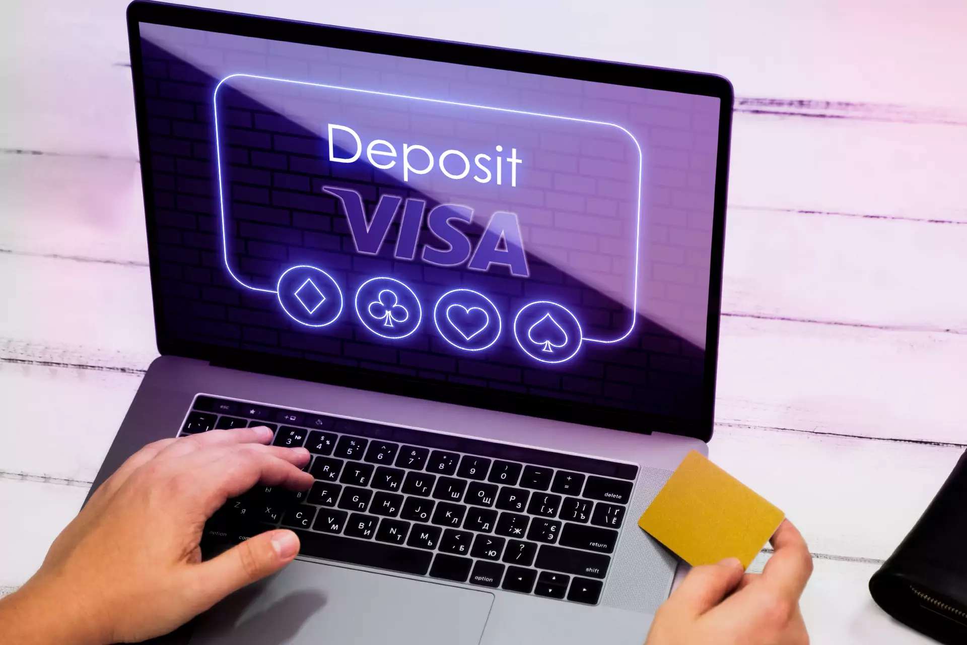 Create a bank account and open a Visa card to be able to transfer money to and from your casino account.