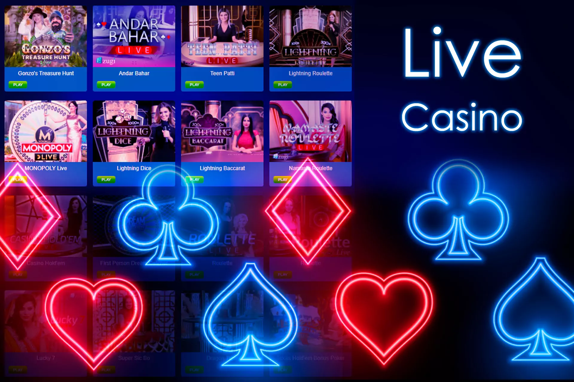 Users who appreciate games with a live dealer should try the possibilities of the Live Casino.