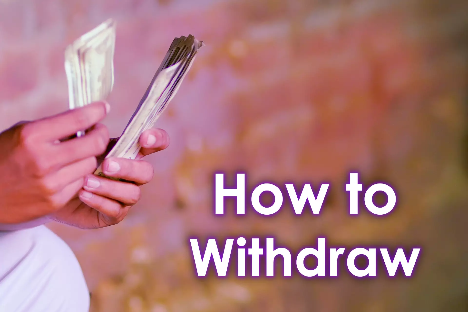 To withdraw, you have to choose a payment system and amount.
