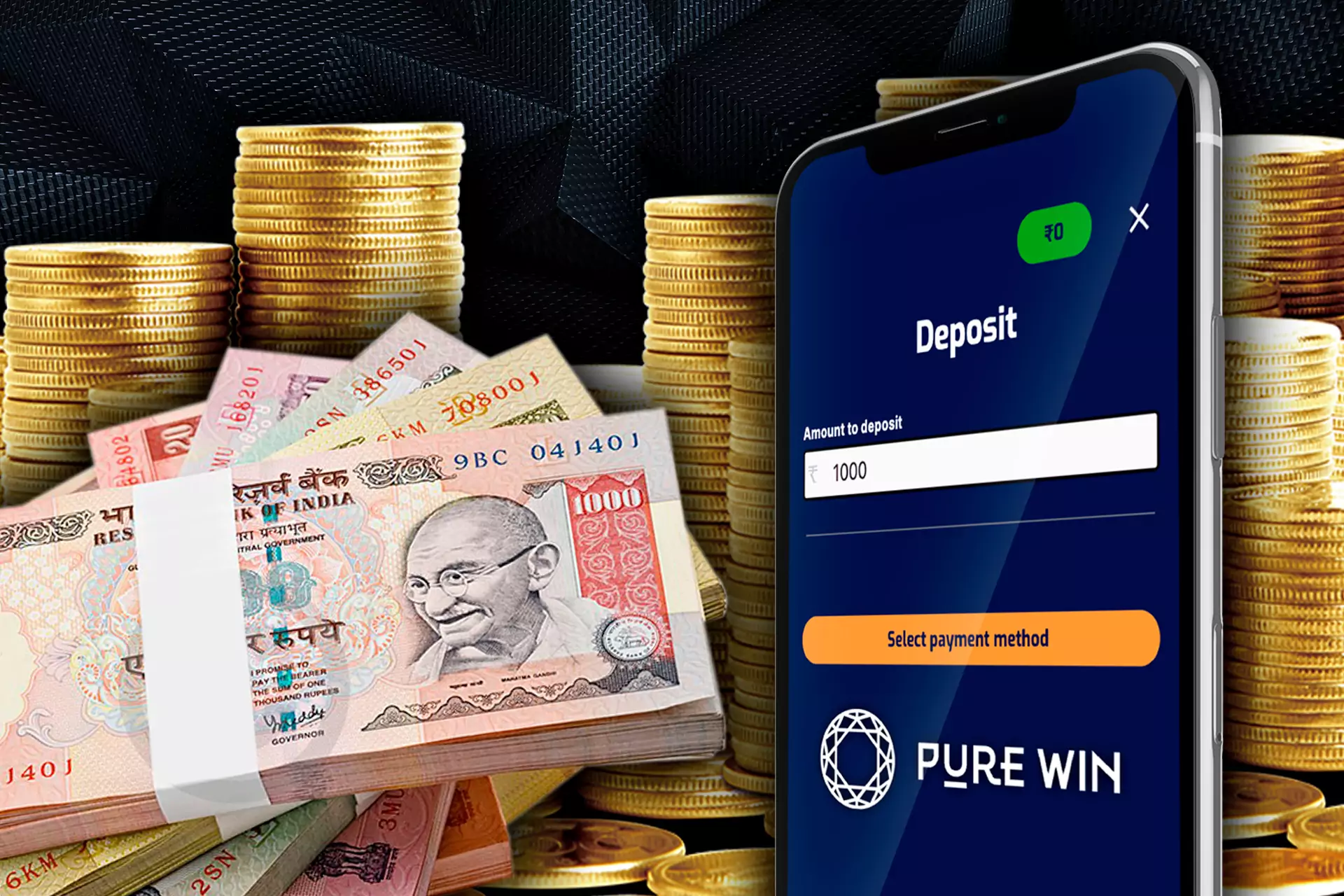 The minimum deposit at Pure Casino is INR 300.