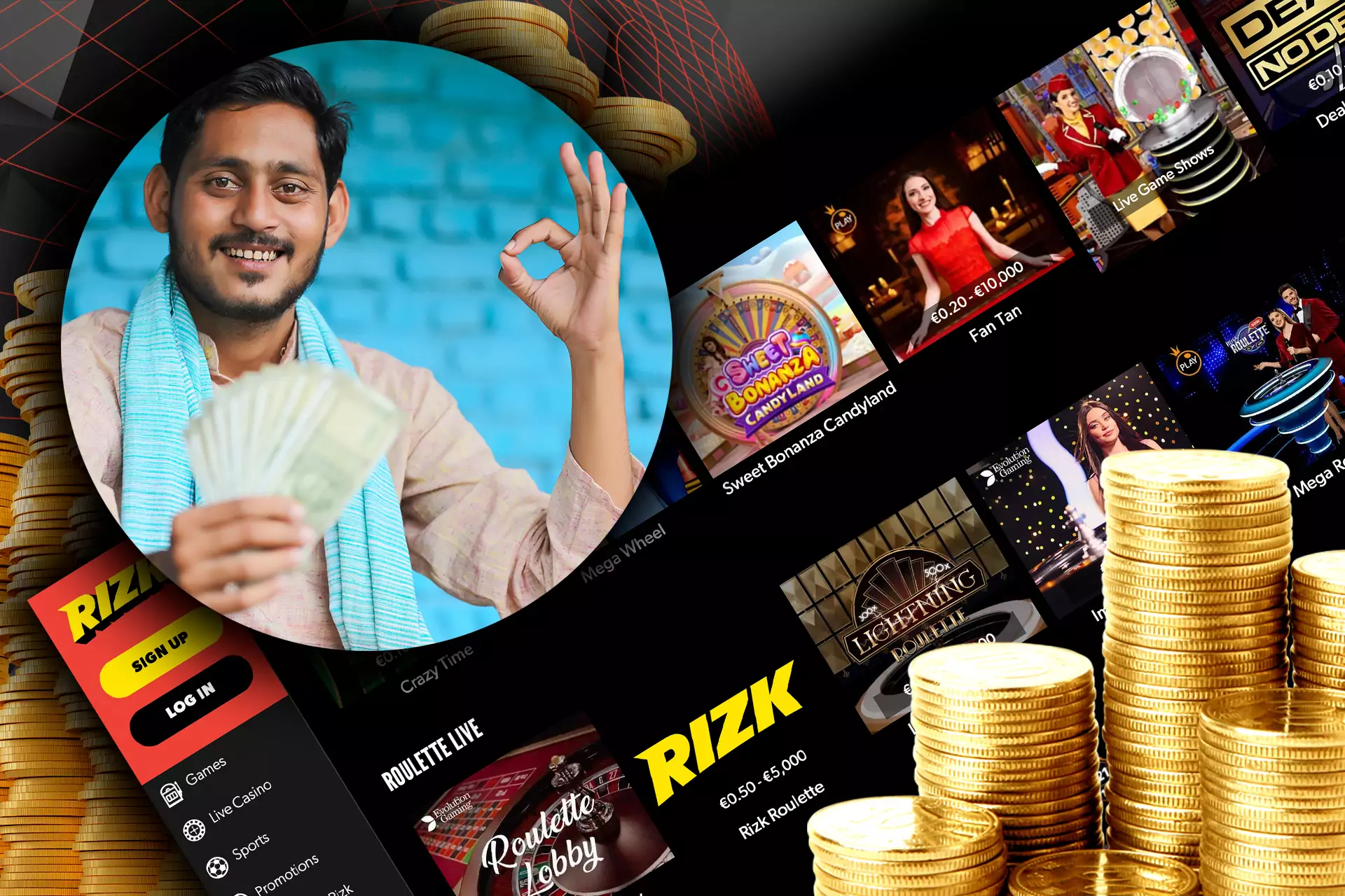 The methods of withdrawal from the Rizk Casino account are the same are those used for making deposits.
