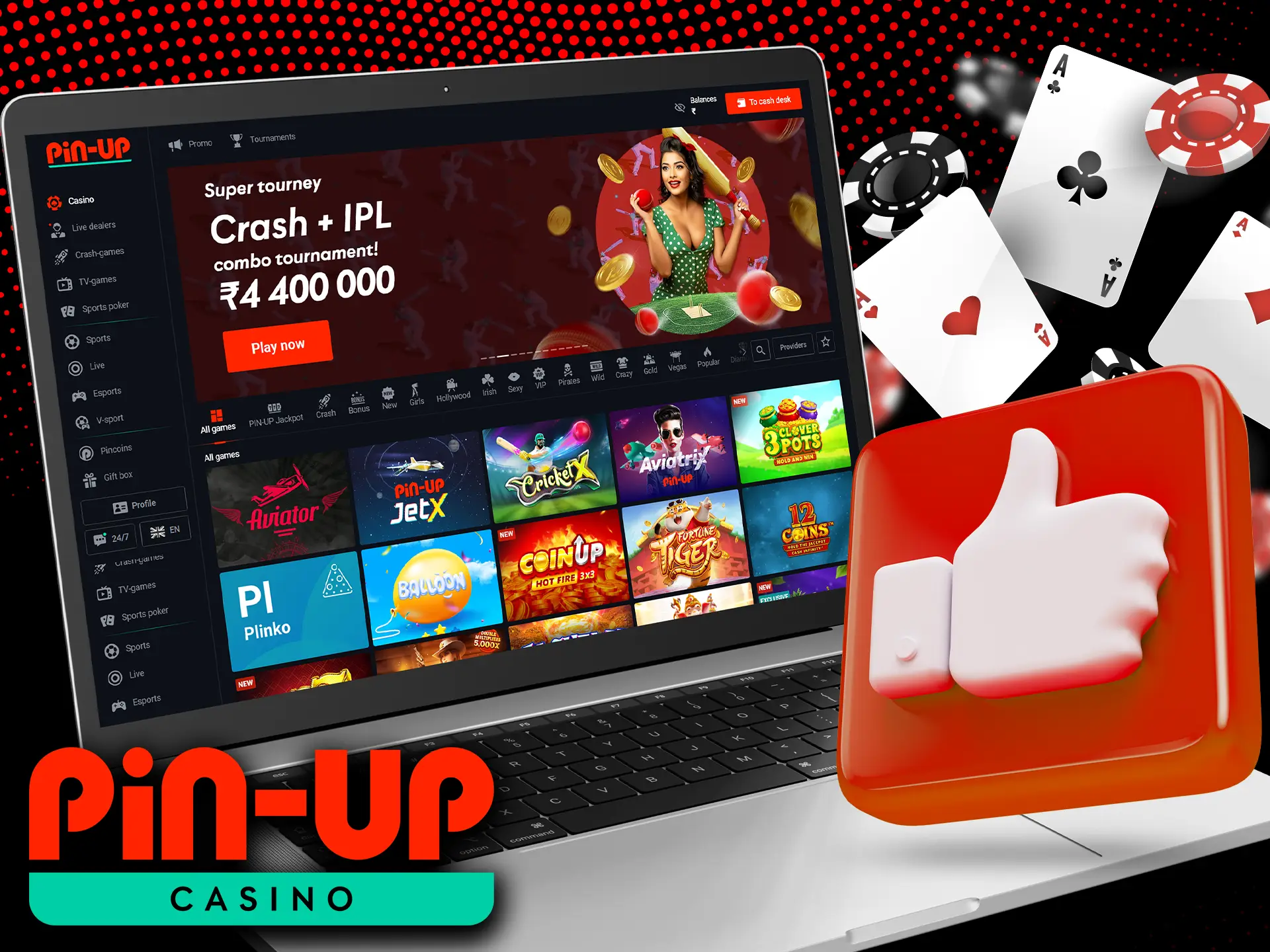 Pin-Up offers many payment options and other features for players from India.